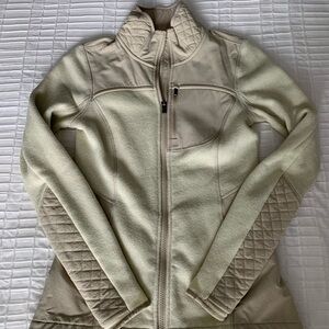 Athleta Cream Quilted-Sleeve Utility Jacket